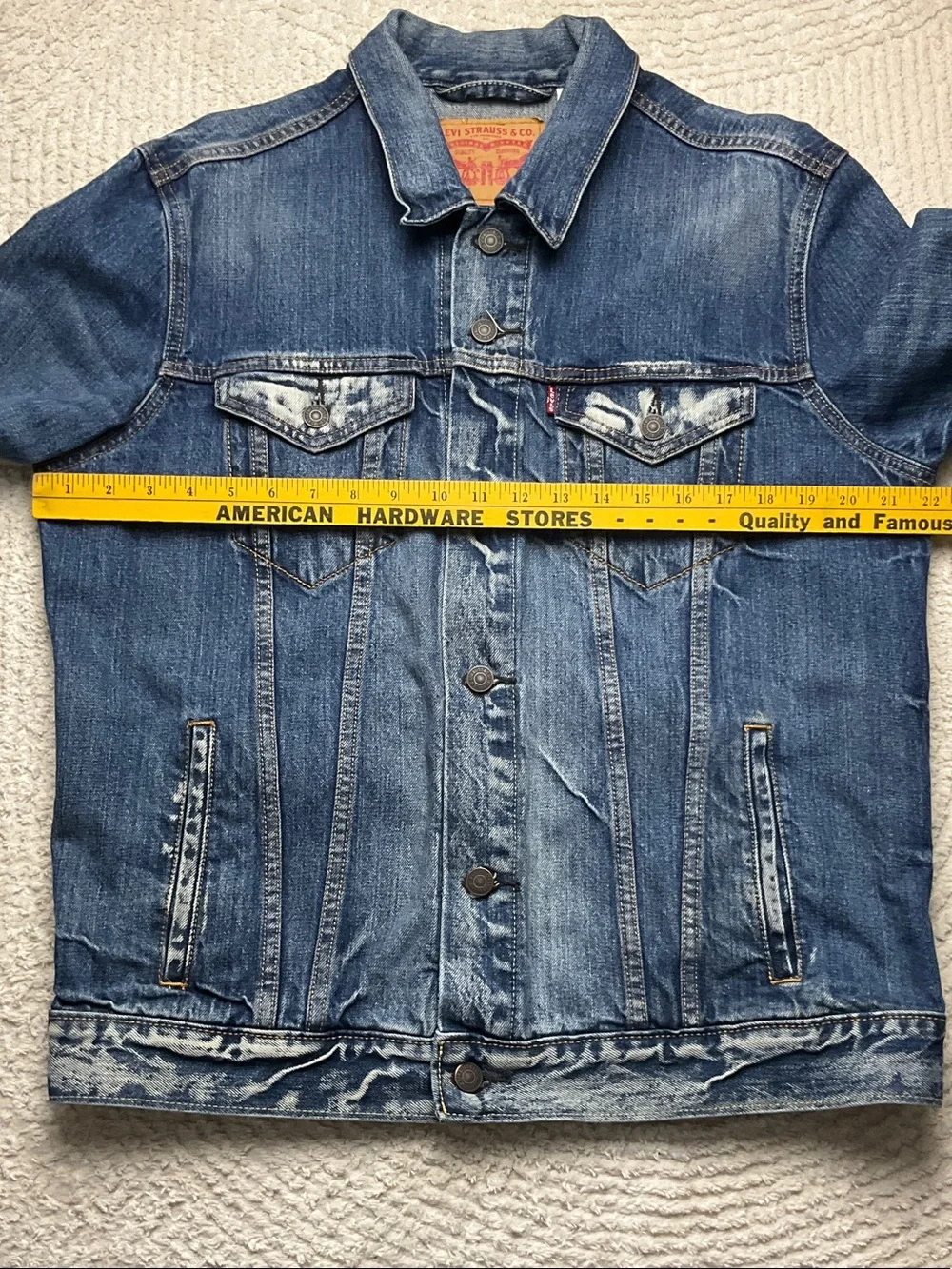 Levi's Distressed Blue Denim Jacket 72334 Size Large - Picture 6 of 16